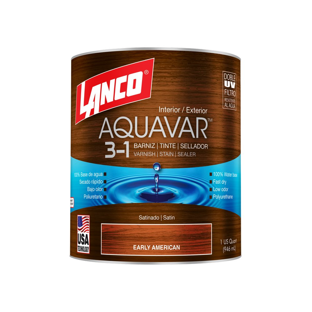 Barniz agua poliuretano early american aquavar cuarto (0.946 l)