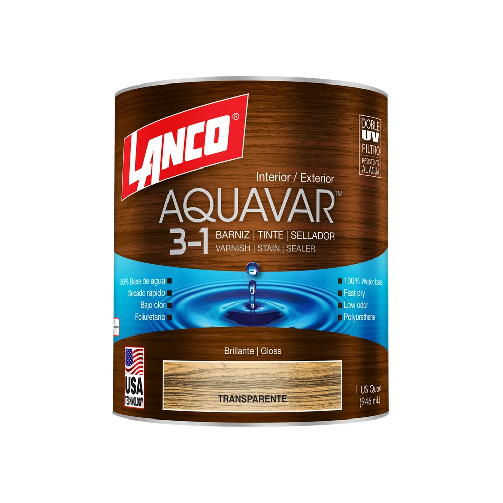 Barniz agua poliuretano transparente aquavar cuarto (0.946 l)