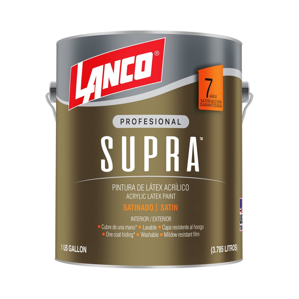 Pintura latex satin blanca supra lx galon (3.785 l)