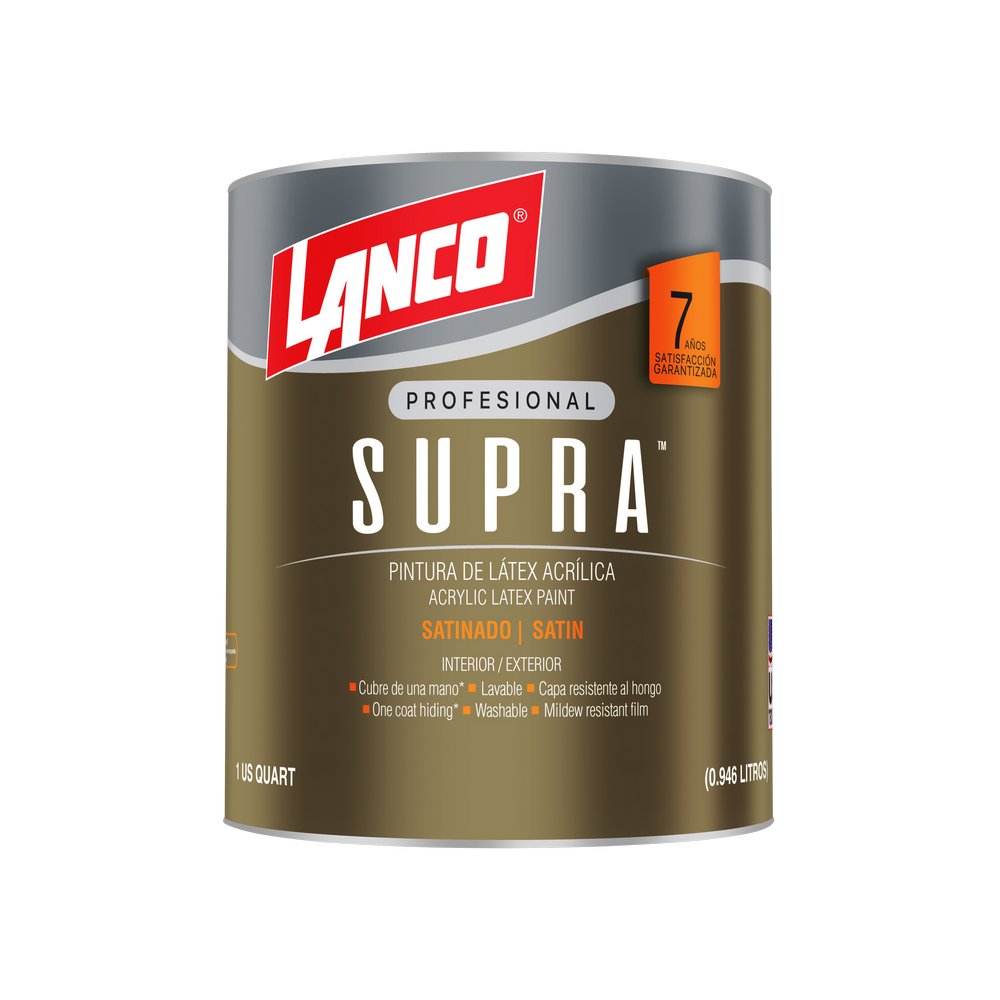 Pintura latex satin base tint supra lx cuarto (0.946 l)