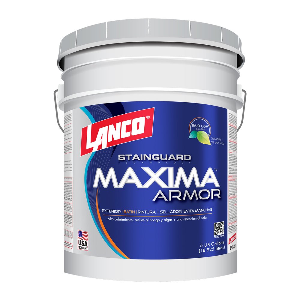 Pintura latex satin base tint maxima armor cubeta (18.925 l)