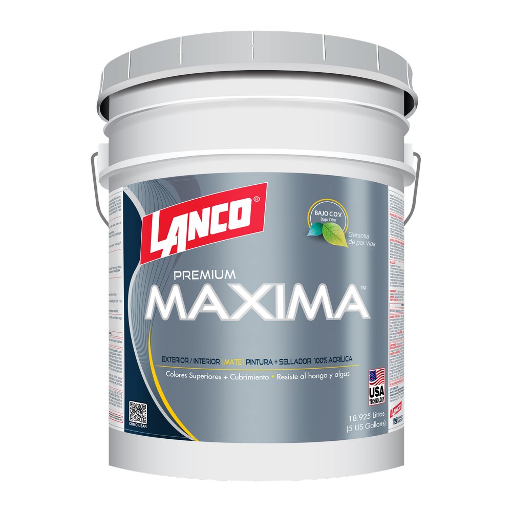 Pintura latex blanca maxima premium cubeta (18.925 l)