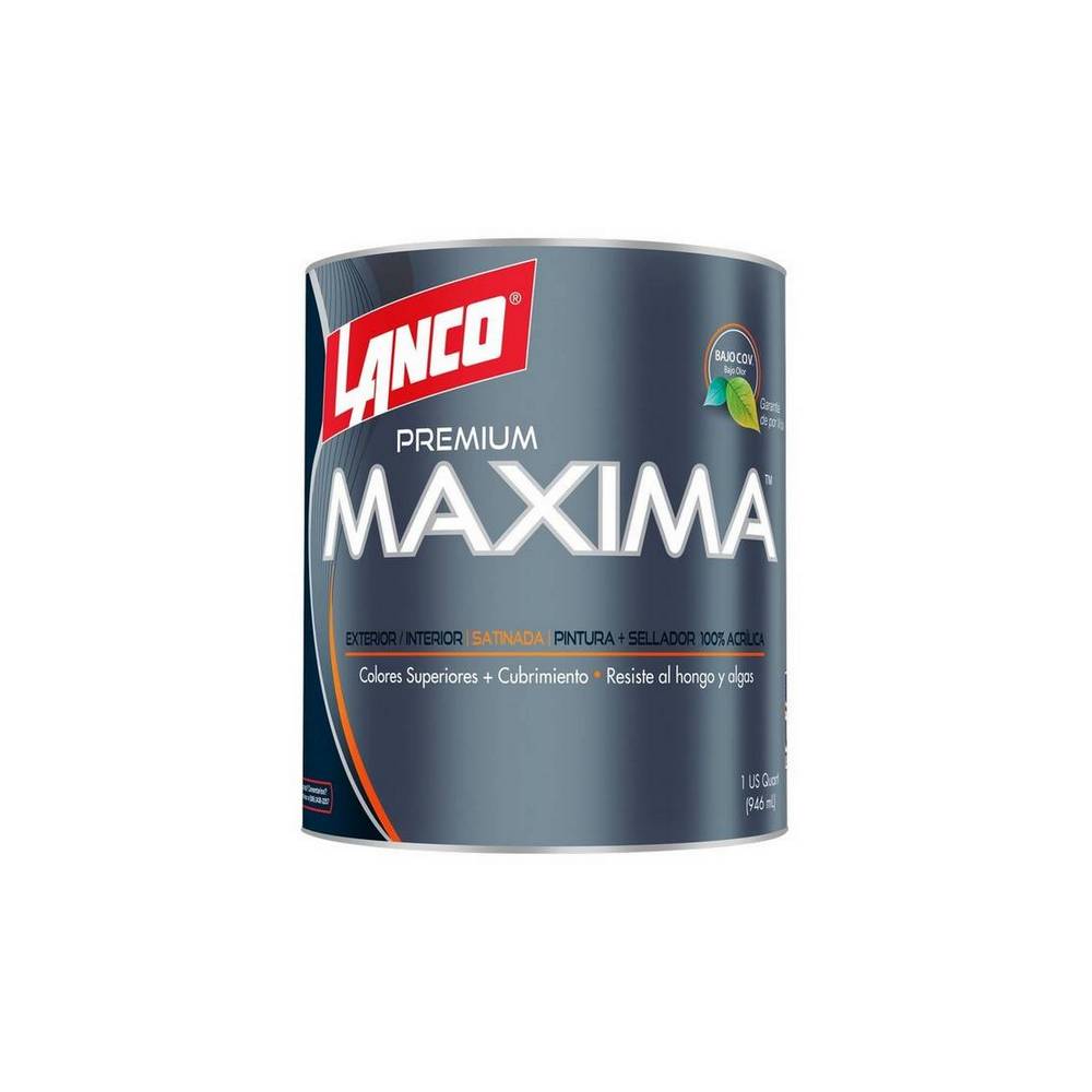 Pintura latex satin blanco maxima premium cuarto (0.946 l)
