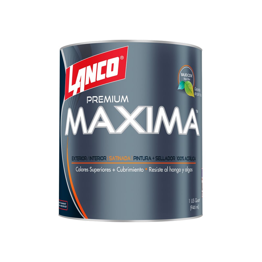 Pintura latex satin base pastel maxima premium cuarto (0.946 l)