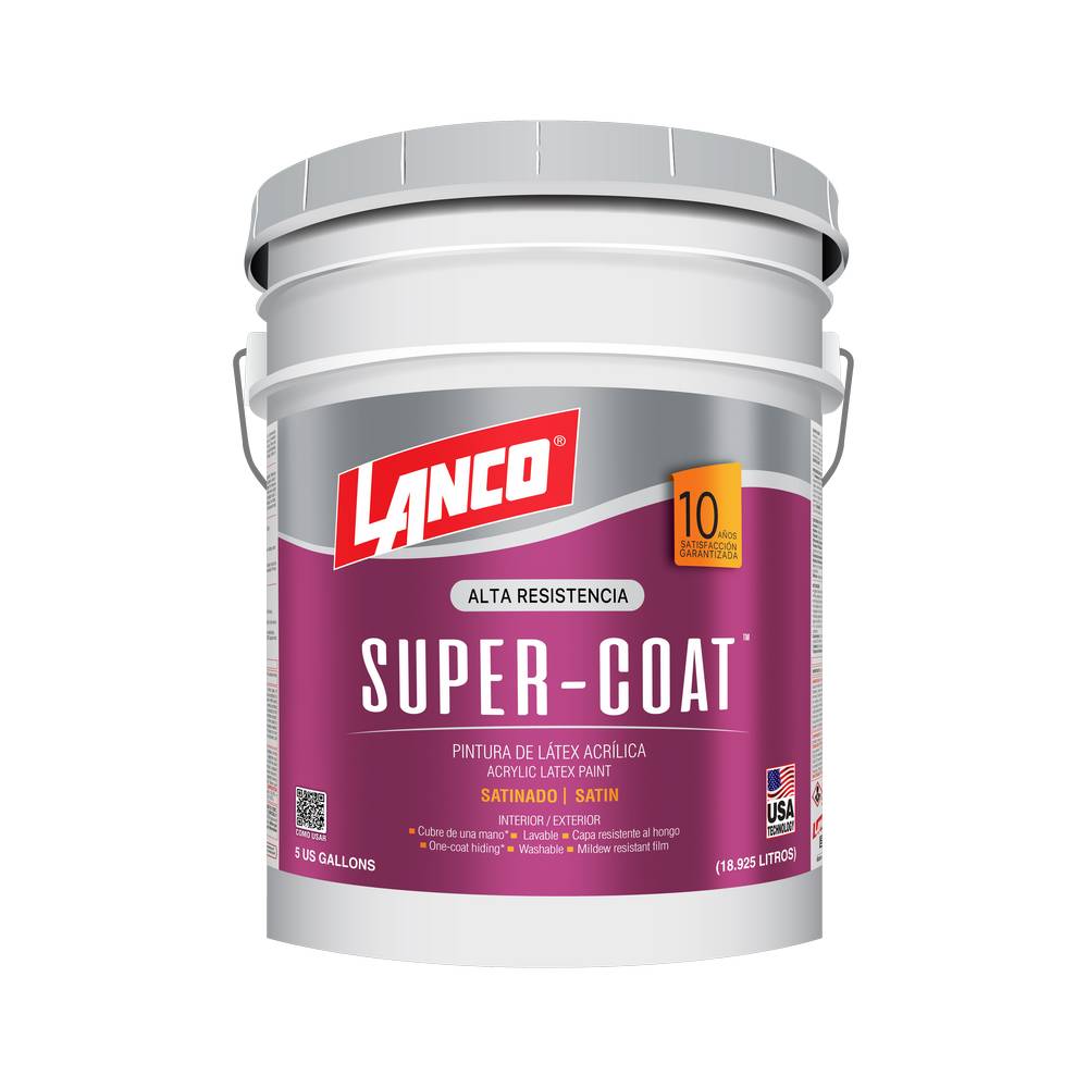 Pintura latex satin base deep super coat cubeta (18.925 l)