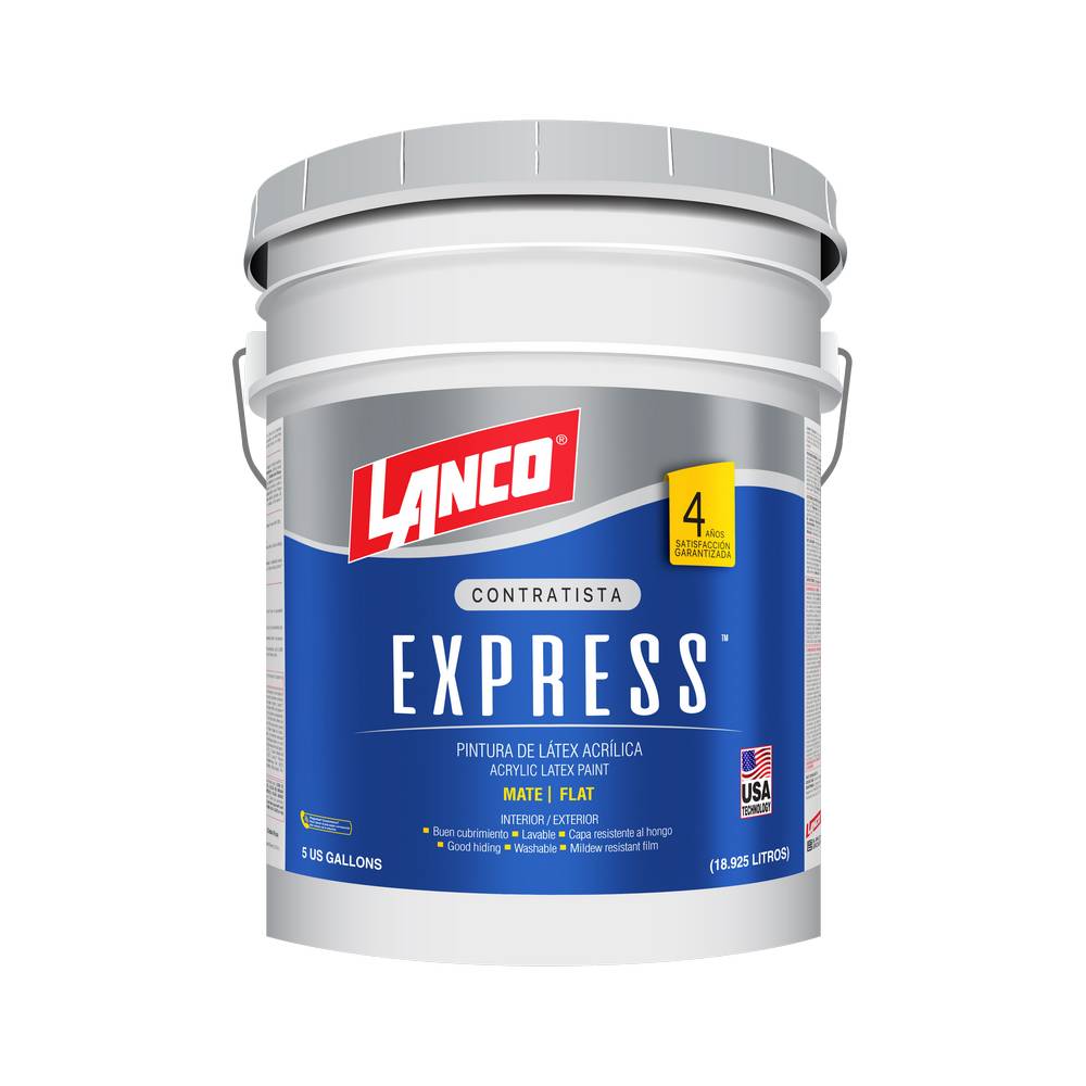 Pintura látex blanco mate express lx 18.925 l (cub)
