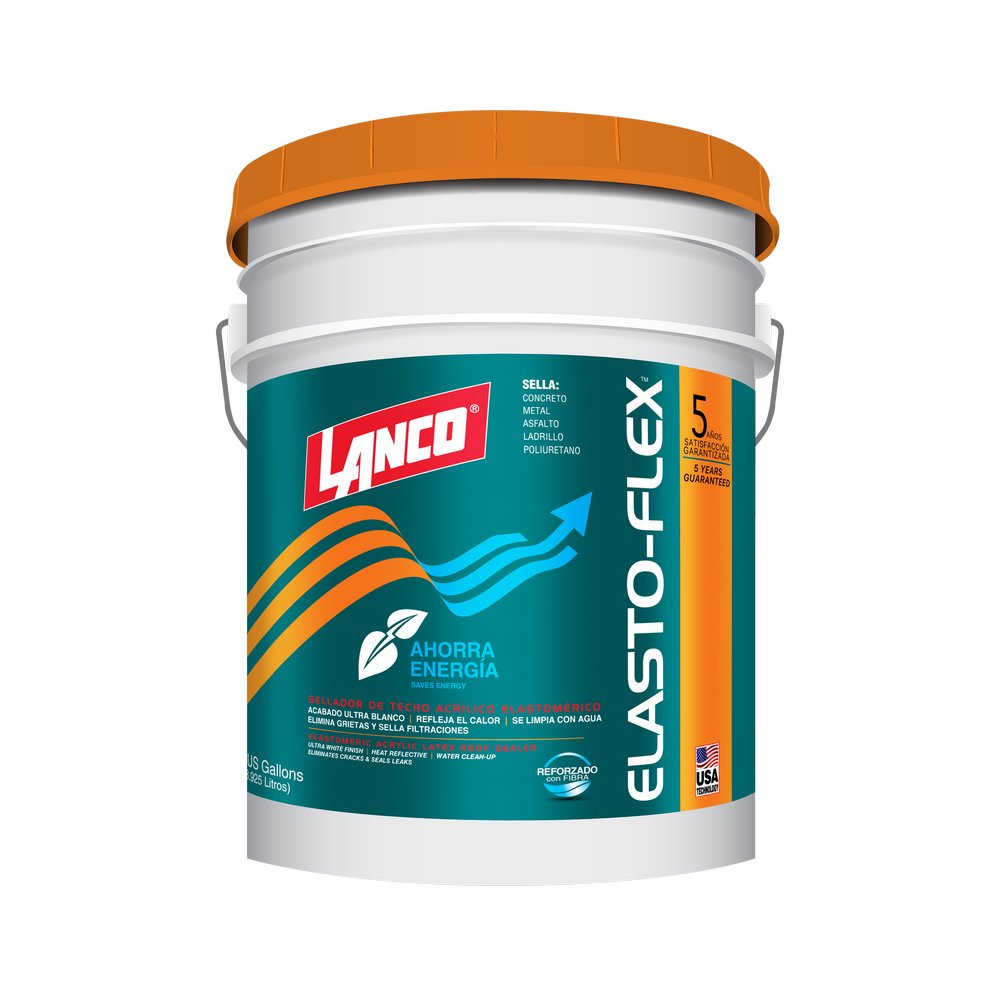 Impermeabilizante para techos blanco elasto flex cubeta (18.925 l)