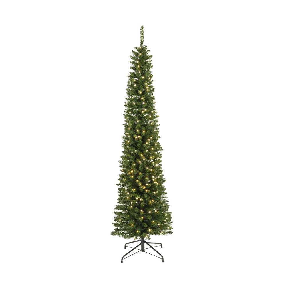 Árbol navideño de 2.13 m color verde pencil con 280 luces led