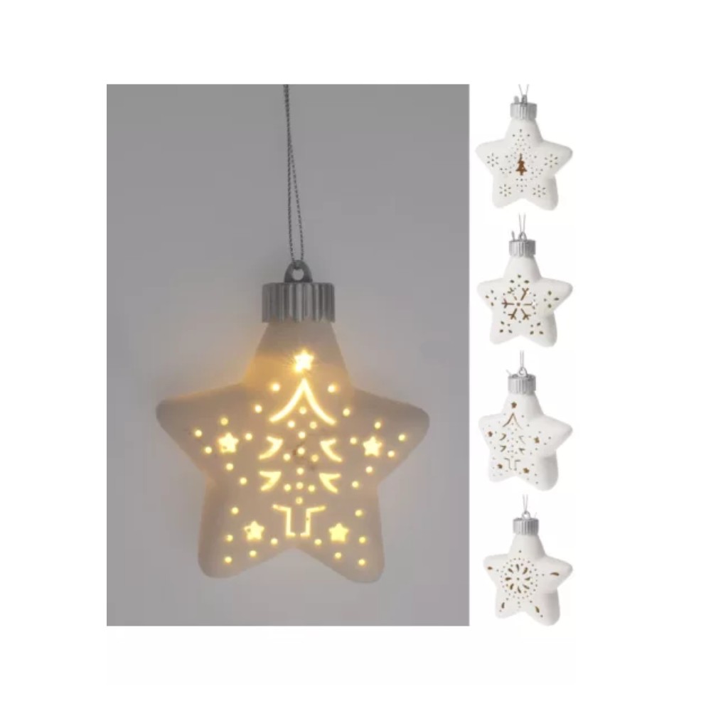 Adorno navideño 10 cm estrella led surtido