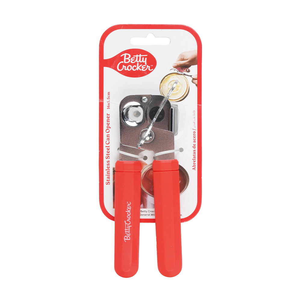 Abrelata 16 cm con mango rojo