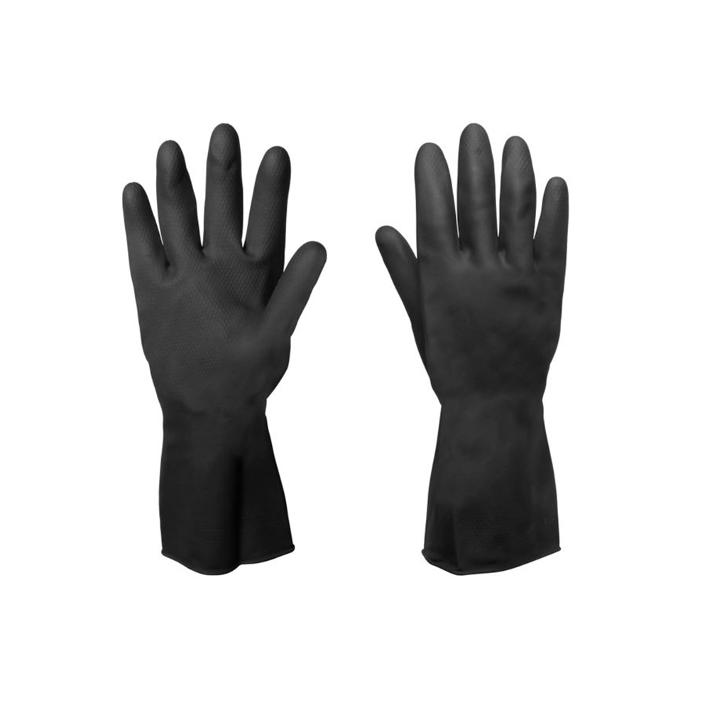 Guantes cortos negros de hule uso rudo grande