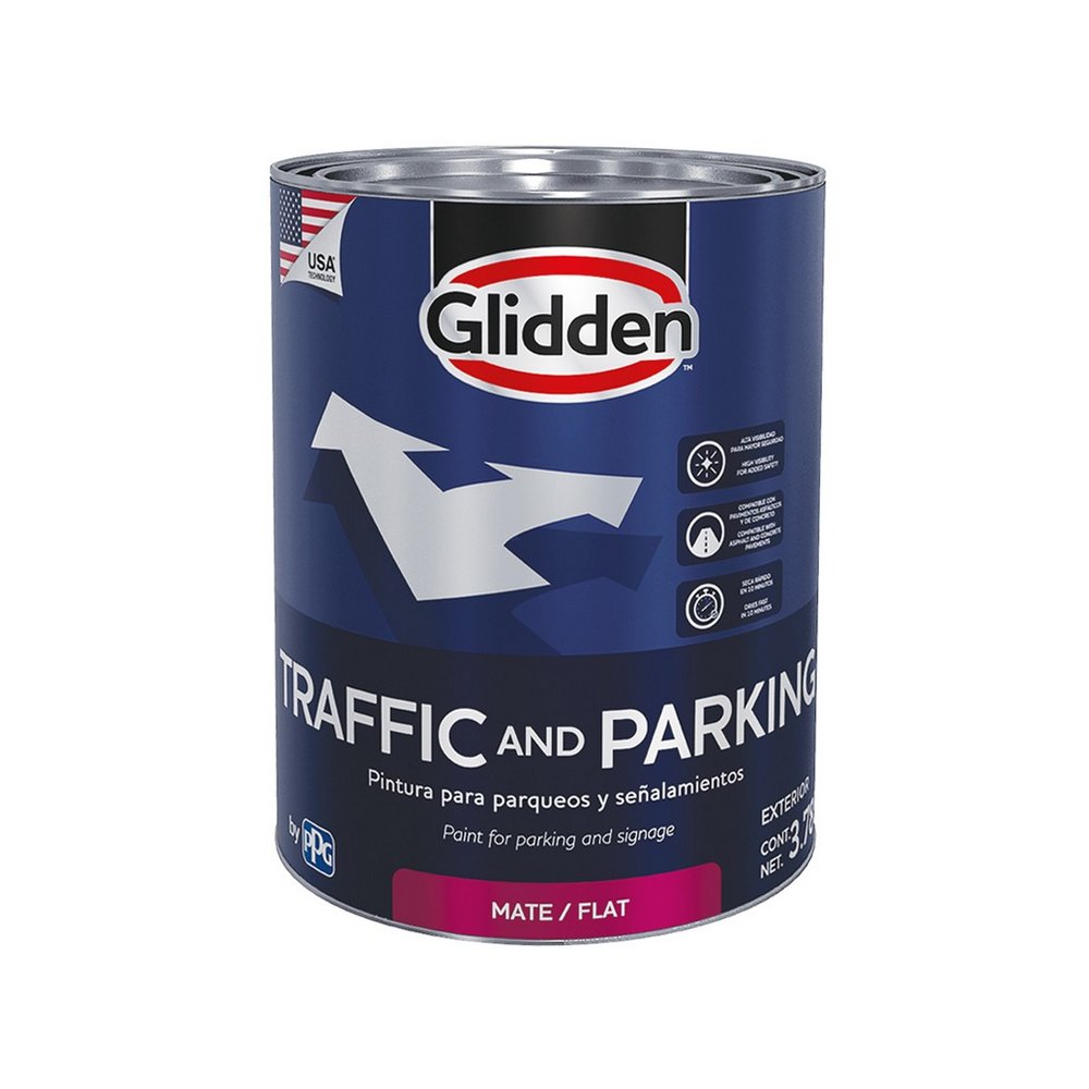 Pintura para tráfico caucho clorado verde mate 3.78 l (gal)