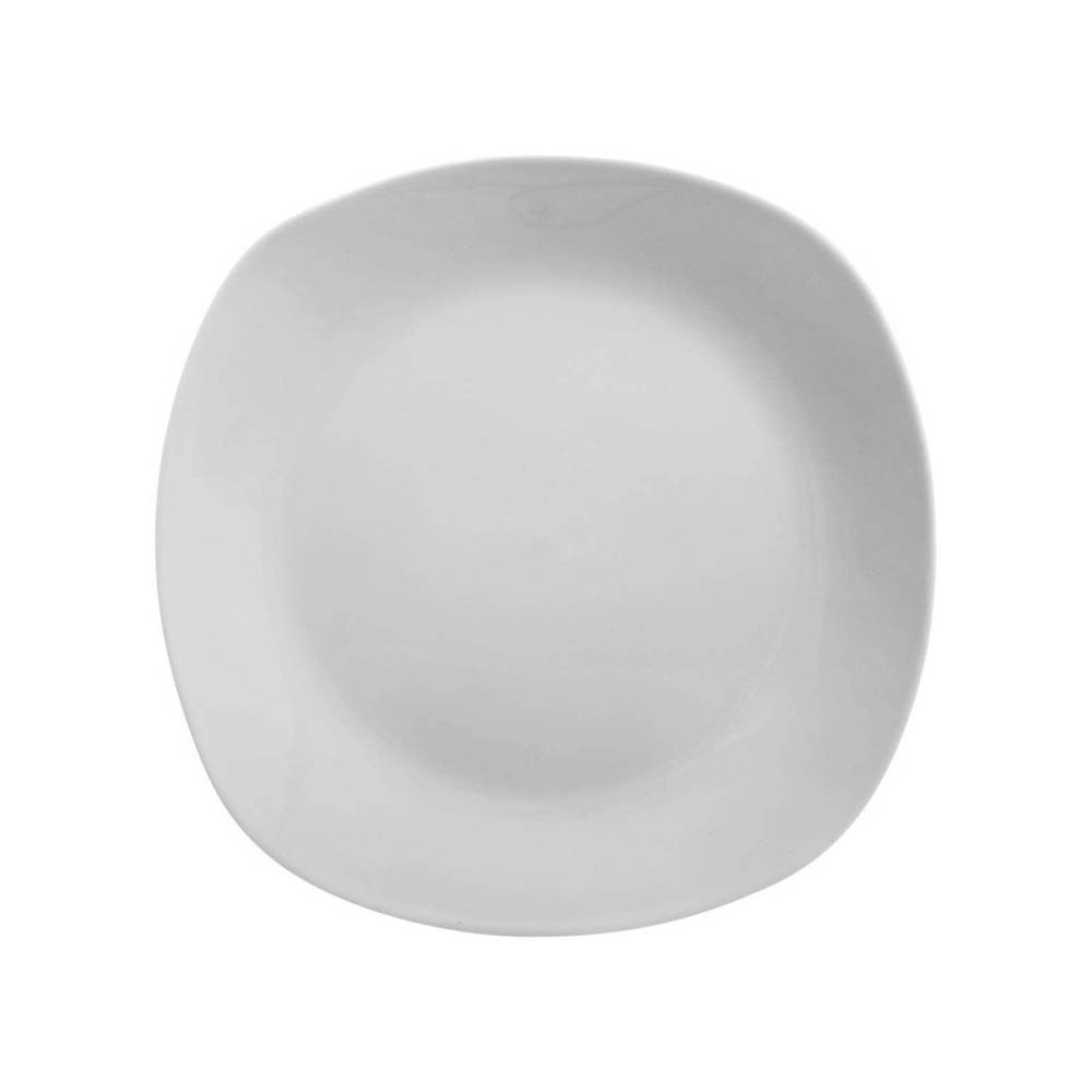 Plato ceramica cuadrado 25 cm blanco