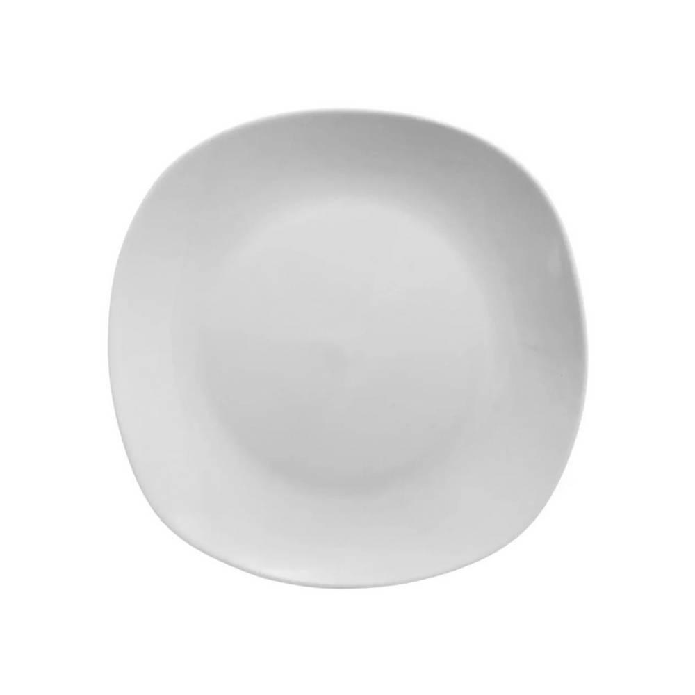 Plato ceramica cuadrado 20.5 cm blanco