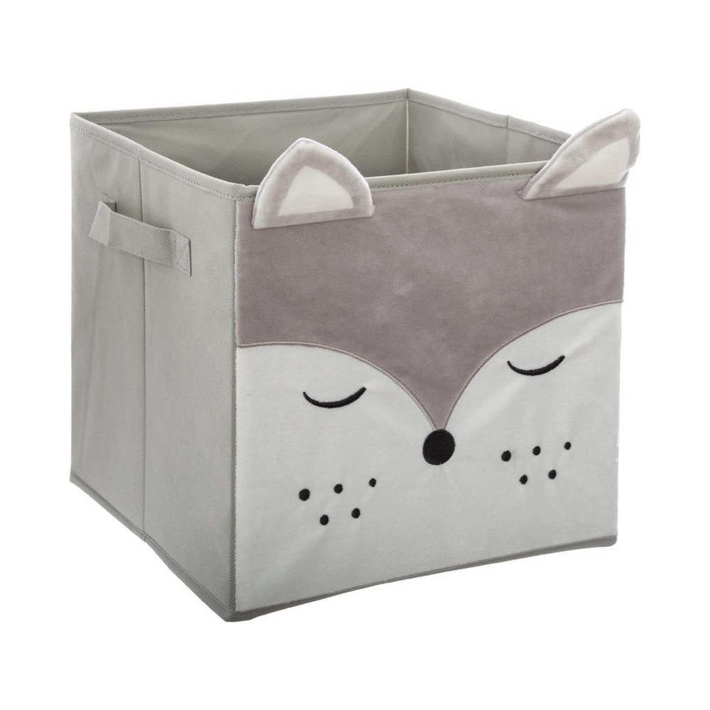 Caja organizadora de tela color gris 29 x 29 cm