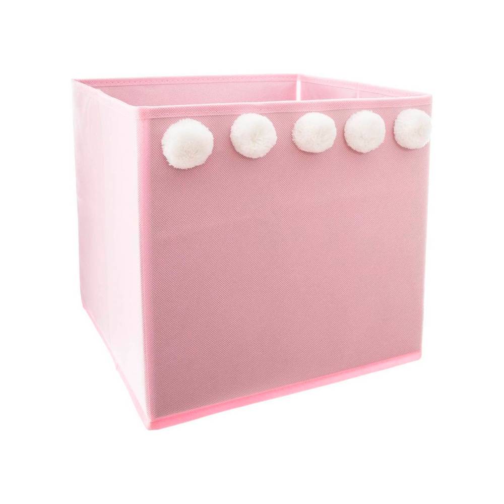 Caja organizadora de tela 29x29 cm rosa