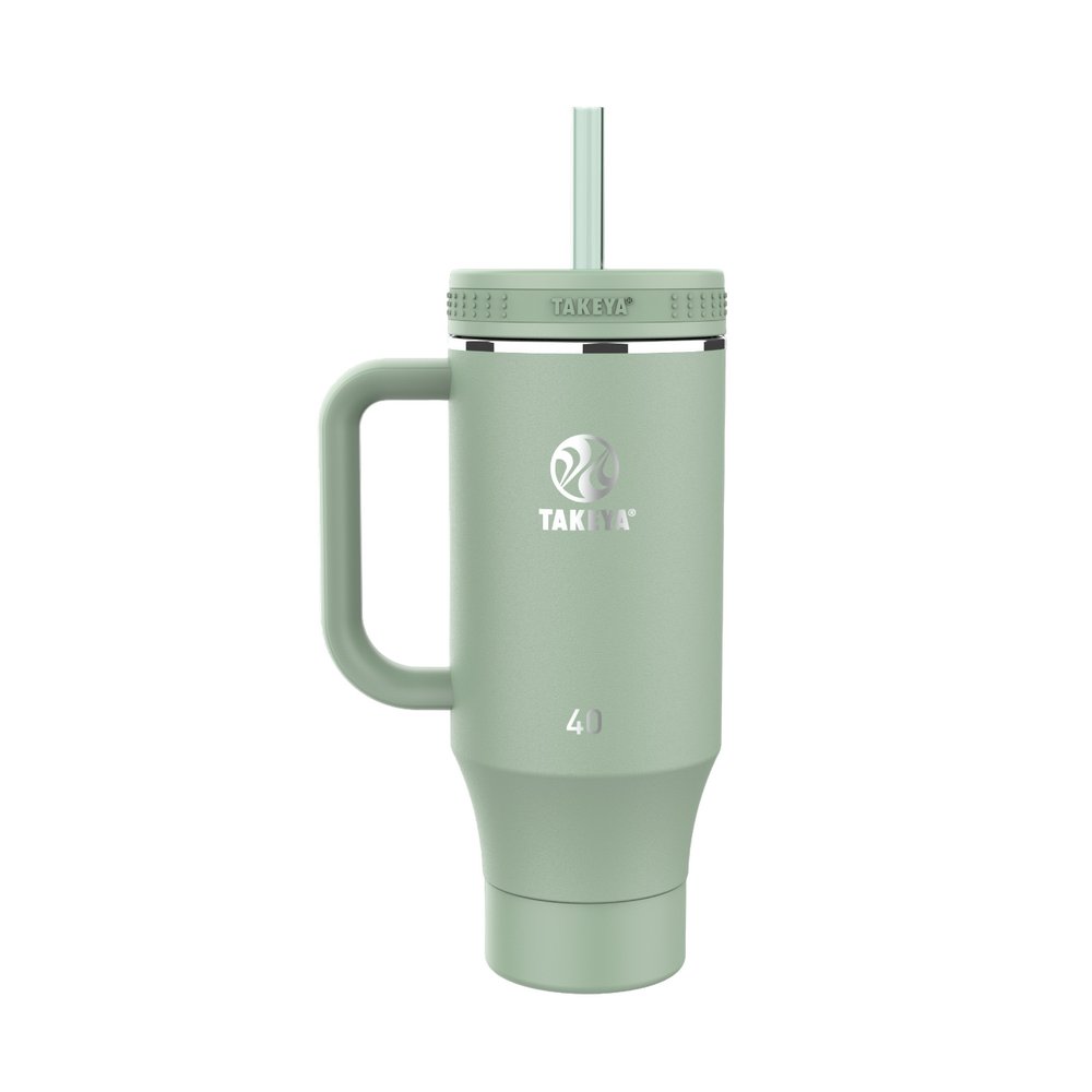 Taza termica con pajilla 1183 ml verde straw