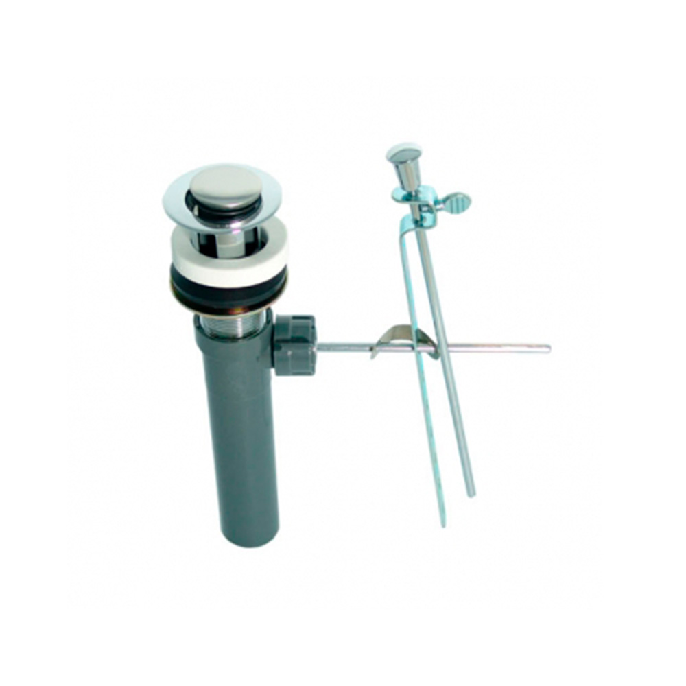 Desague push automático plastico c- anillo inox c-rebosadero