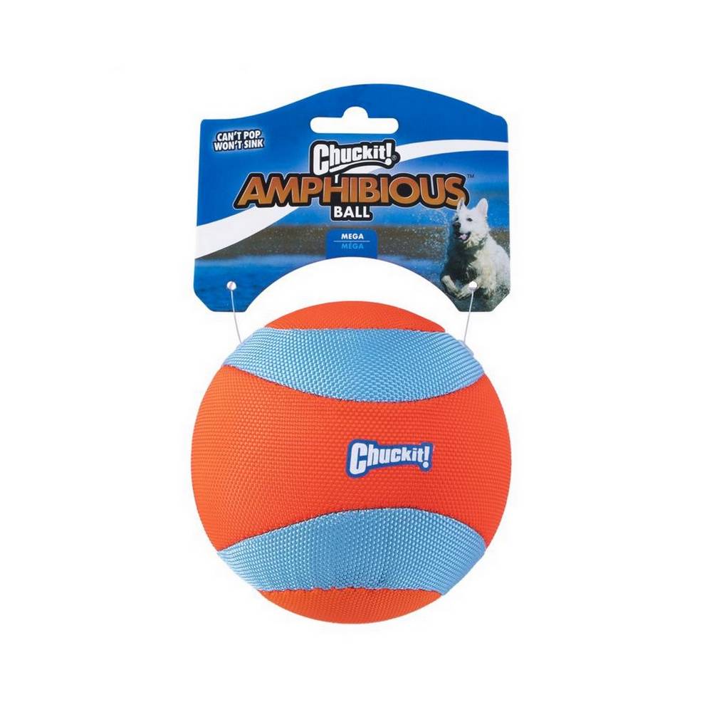 Juguete para perro pelota celeste/naranja