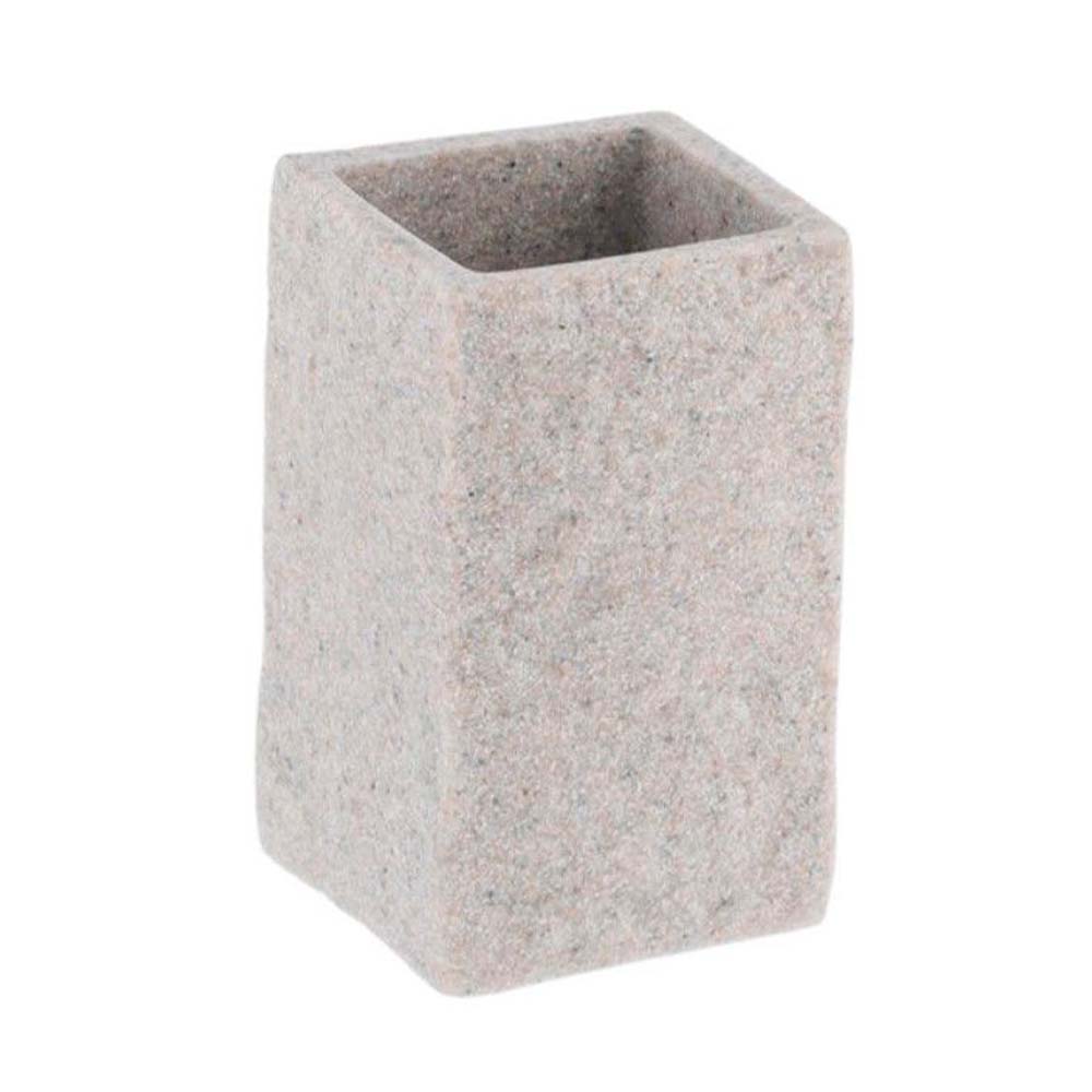 Porta cepillo de dientes plastico cuadrado gris