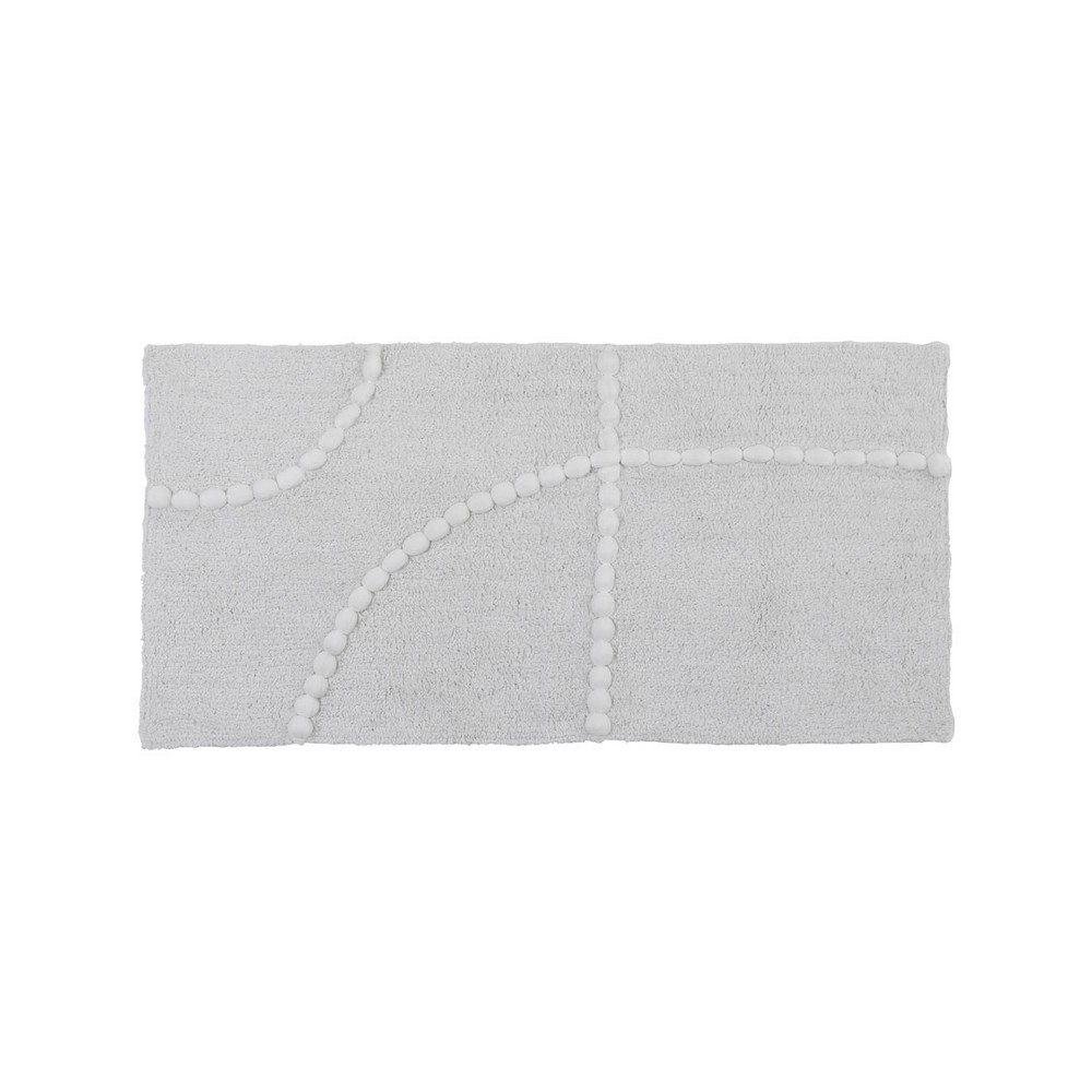 Alfombra para baño 45x90 cm blanco con lineas