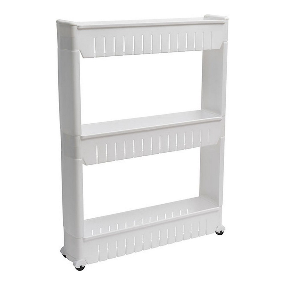 Mueble auxiliar de 3 niveles blanco con ruedas