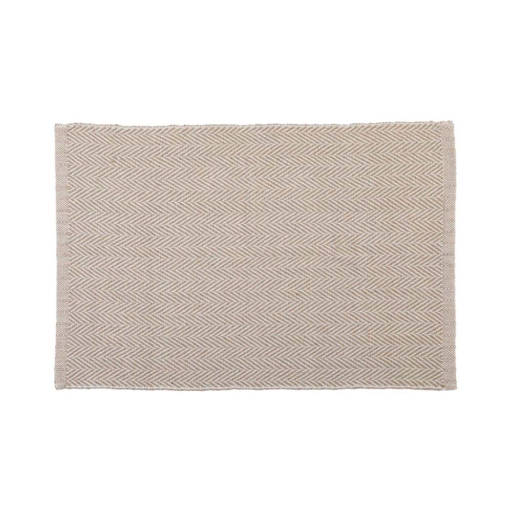 Alfombra para baño 60x90 cm poliéster y algodón beige