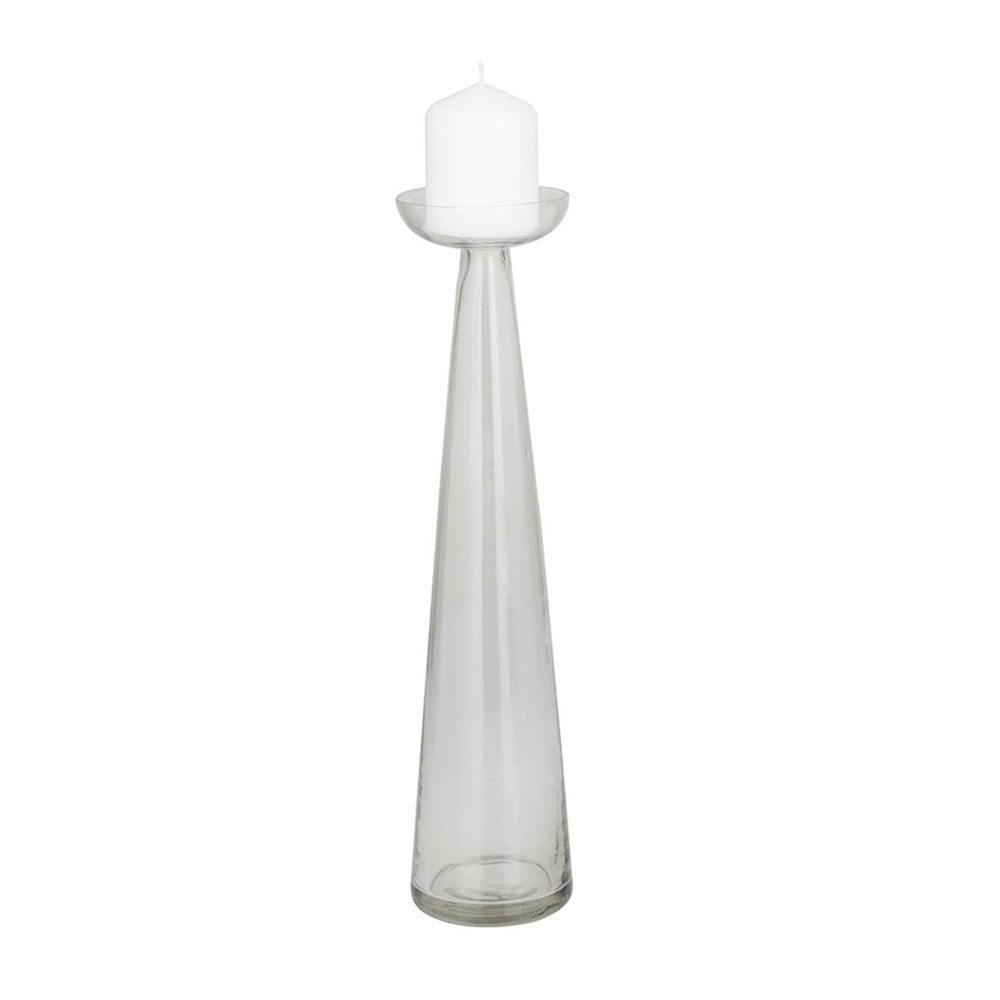 Portavela de vidrio 38.1 cm negro