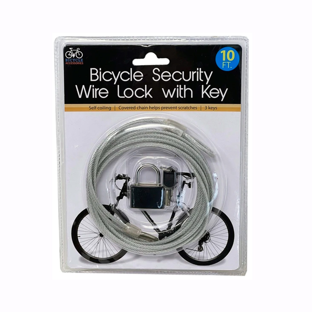 Candado de cable de seguridad para bicicletas con llave