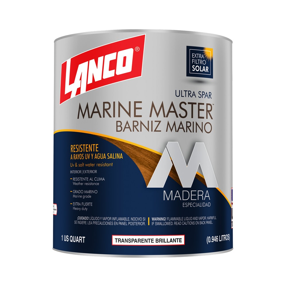 Barniz marino brillante transparente marine master cuarto (0.946 l)