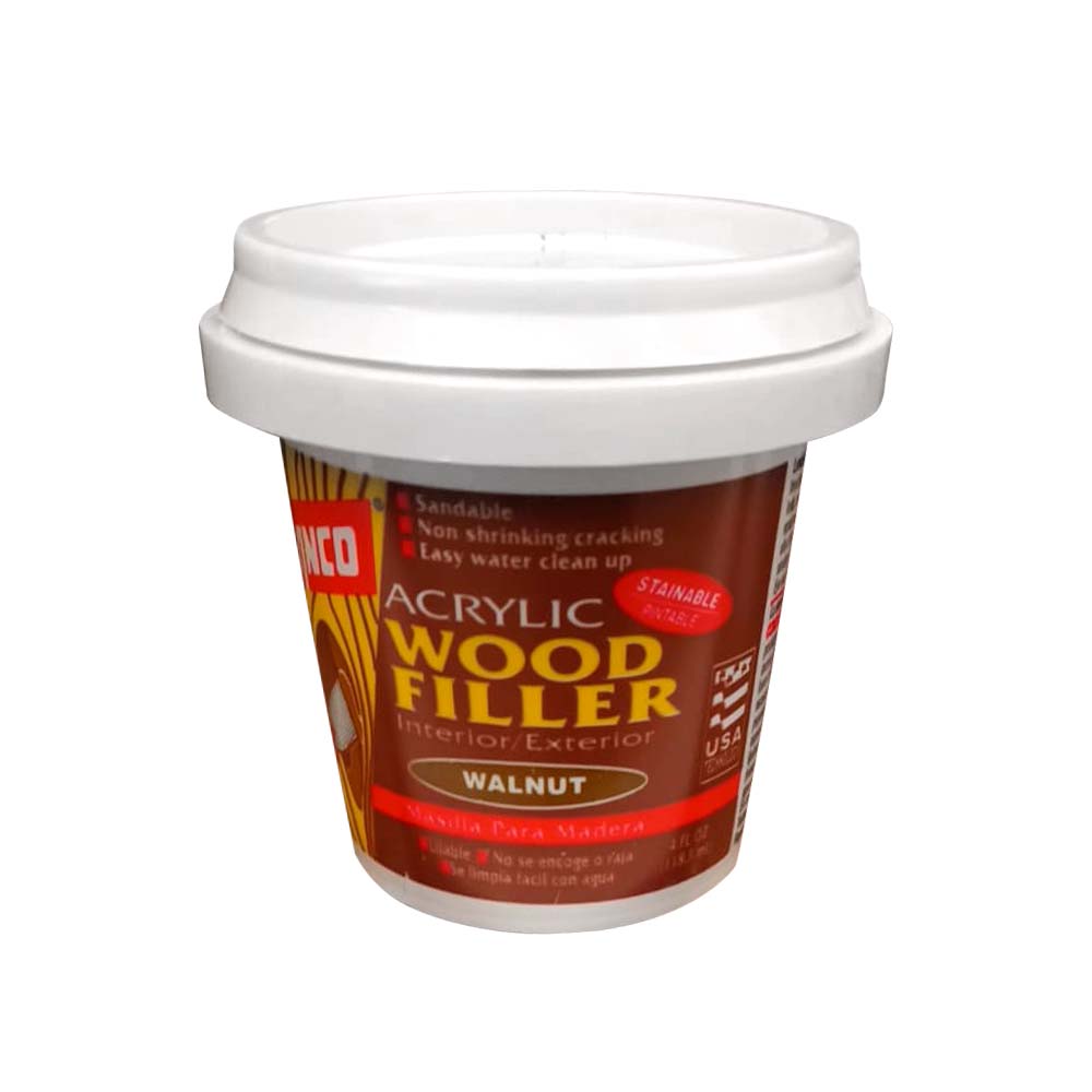 Masilla para madera base agua nuez oscuro mate wood filler 118.5 ml (4 oz)