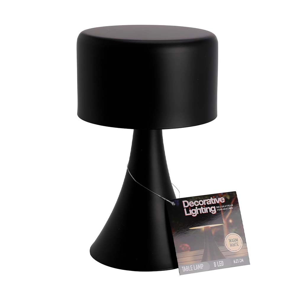 Lampara de mesa led 21 cm negro