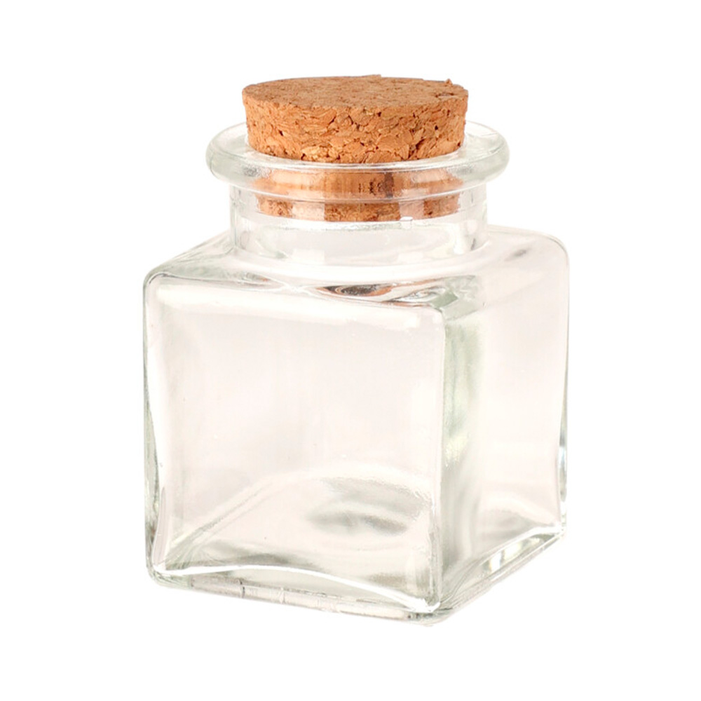 Frasco de vidrio con tapon de corcho 50 ml