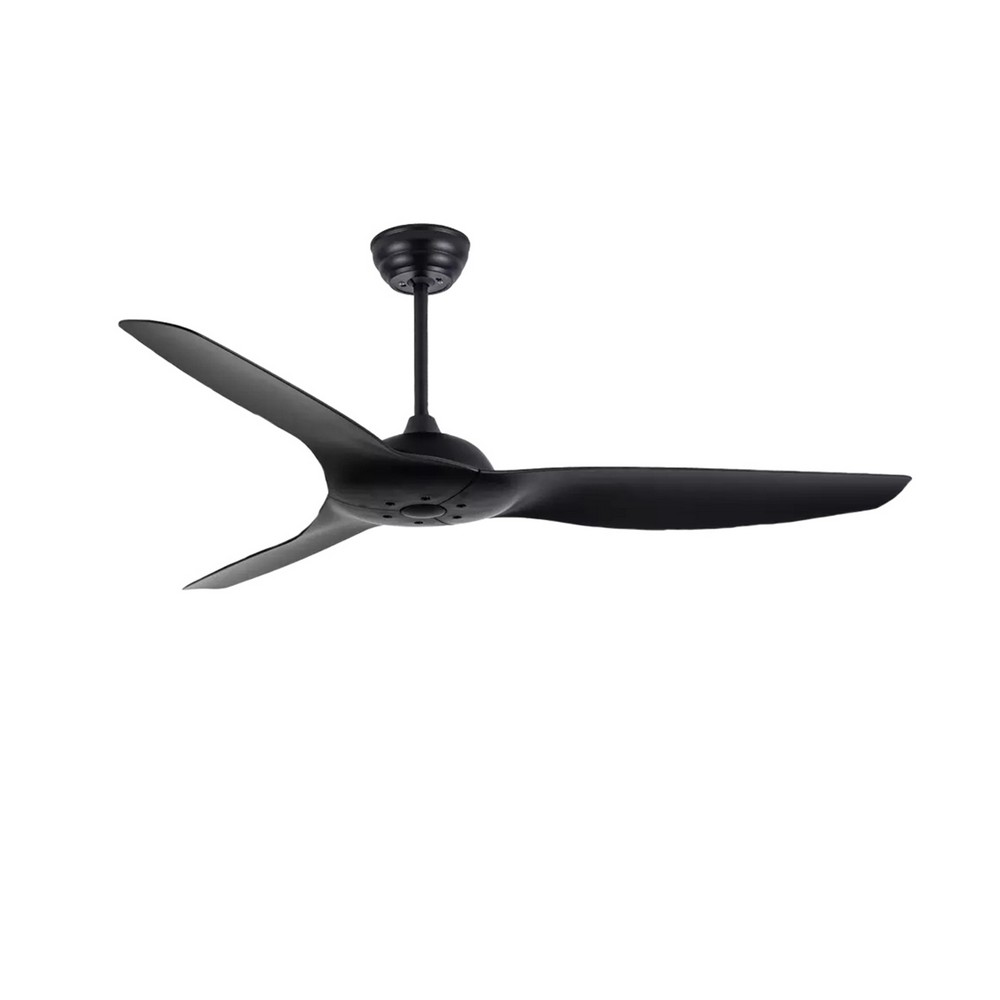Ventilador de techo negro mate de 52 pulg (1.32 m) 3 aspas