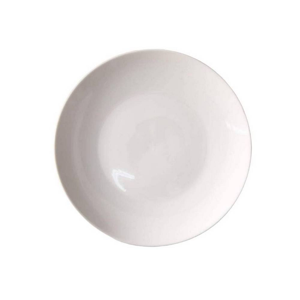 Plato cuadrado de ceramica para ensalada 20.32 cm blanco soft 8 piezas