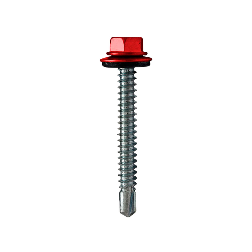 Tornillo para techo punta broca rojo 1/4x1 1/2 pulg s/100