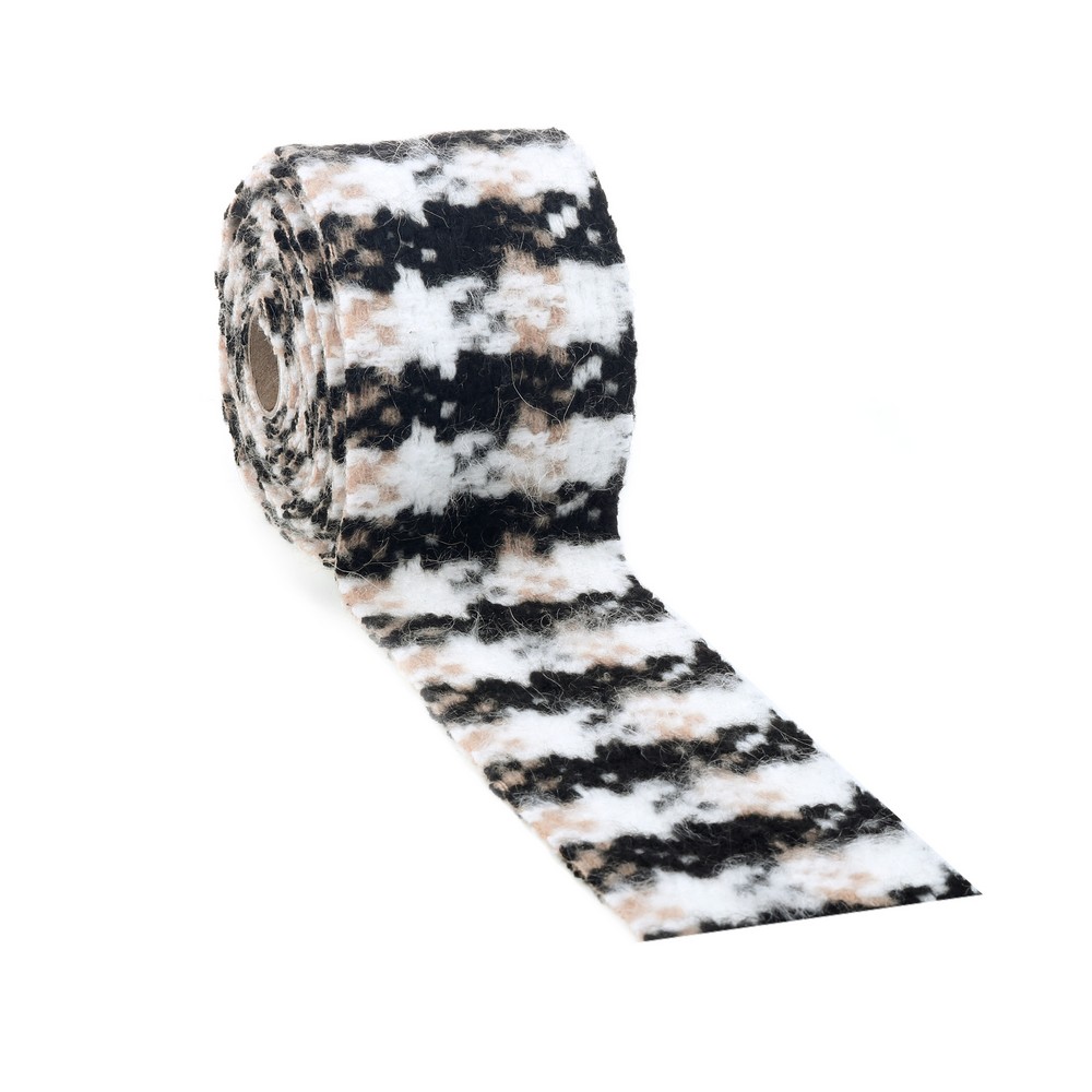 Liston navideño 3 m blanco/negro cozy check