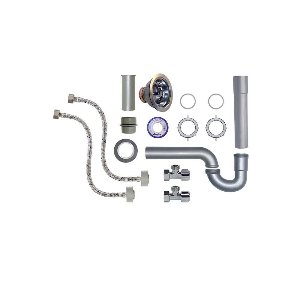 Juego de instalacion de fregadero de 1b acero inox ps-f005