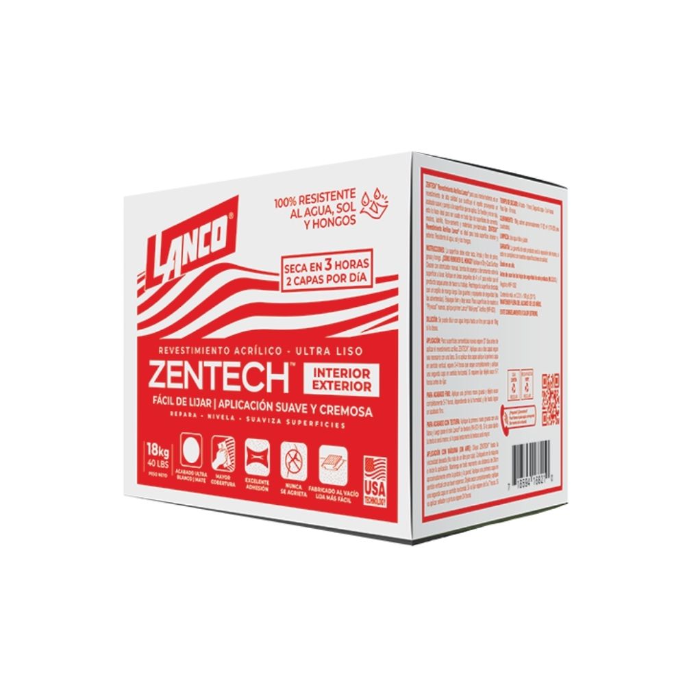 Revestimiento liso exterior en caja acrilico 18kg