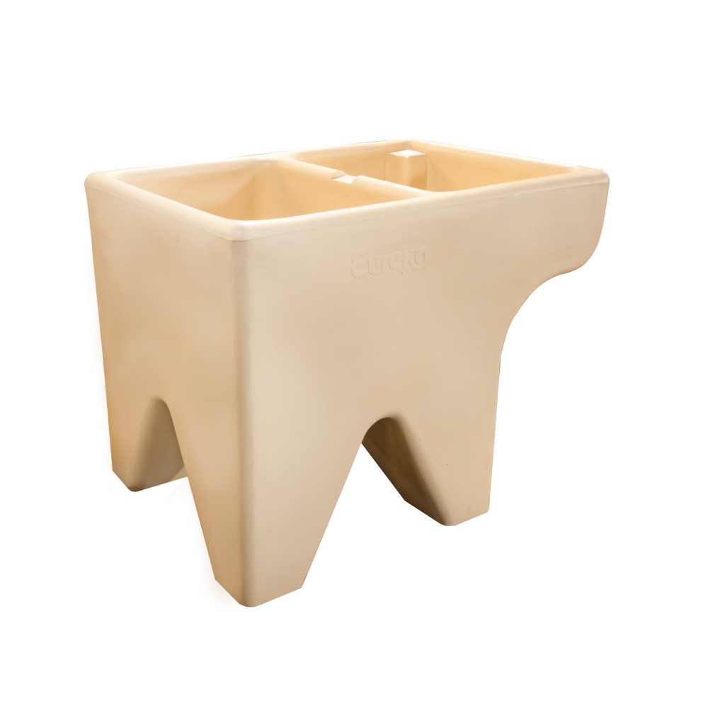 Pila plastica beige con 1 lavadero derecho eureka