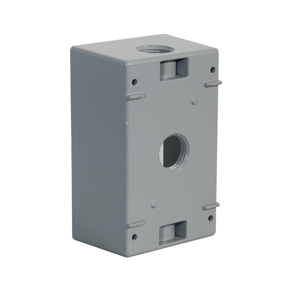 Caja rectangular para intemperie 1/2 pulg (12.70 mm) 3 huecos