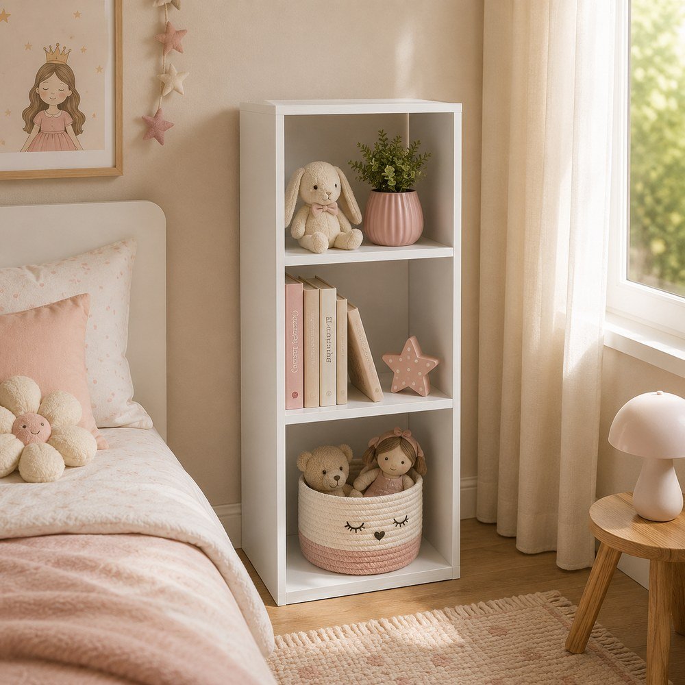 Estante de mdf color de blanco 34.5 x 100.5 cm