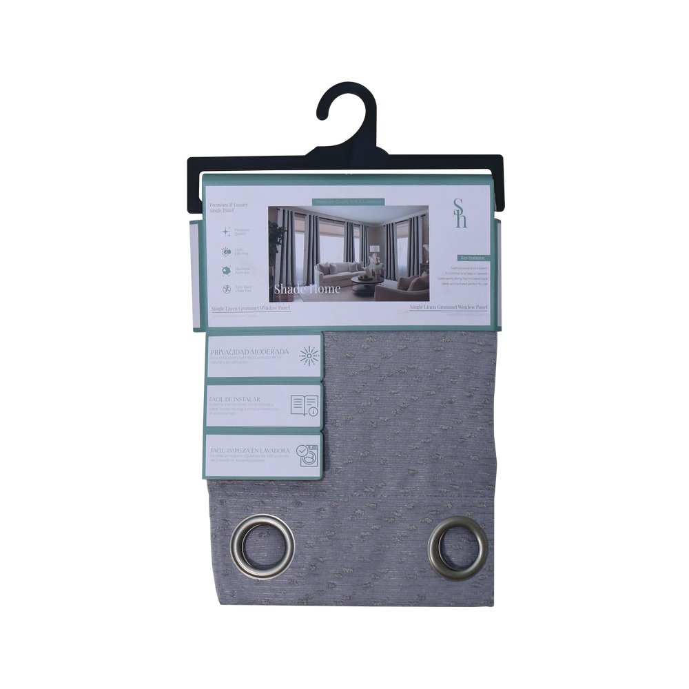 Cortina para ventana de lino 140x229 cm bouclee linen gris