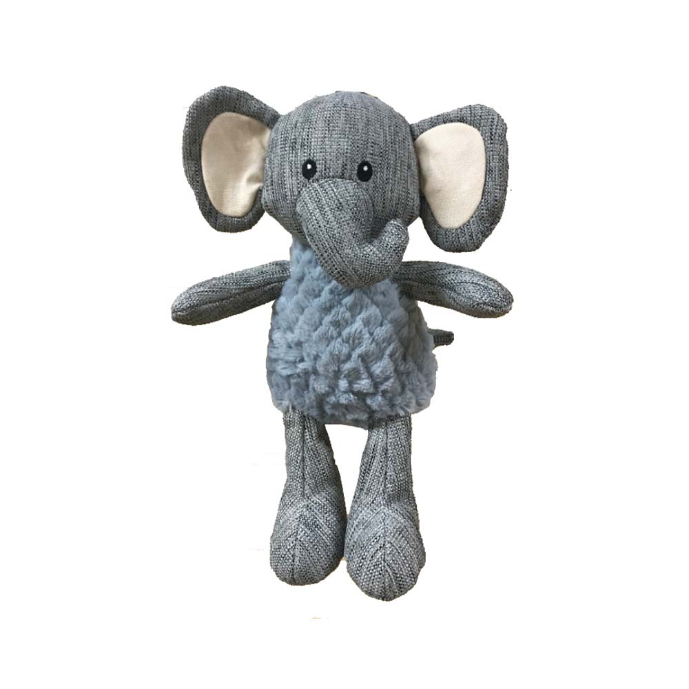 Juguete para mascota peluche de elefante 33 cm gris