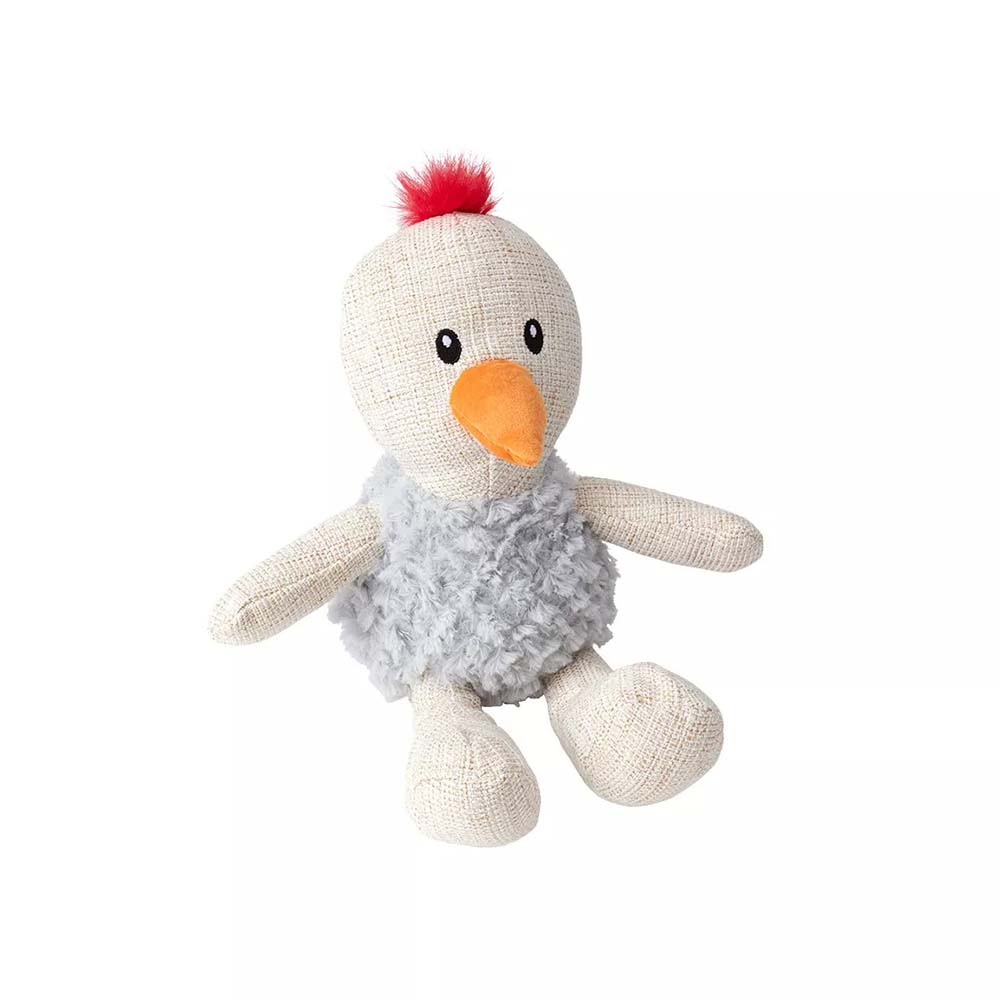 Juguete para mascota peluche de gallina blanca 33 cm