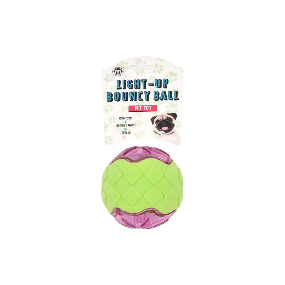 Juguete para perro de foam pelota 7.6 cm verde con luz led