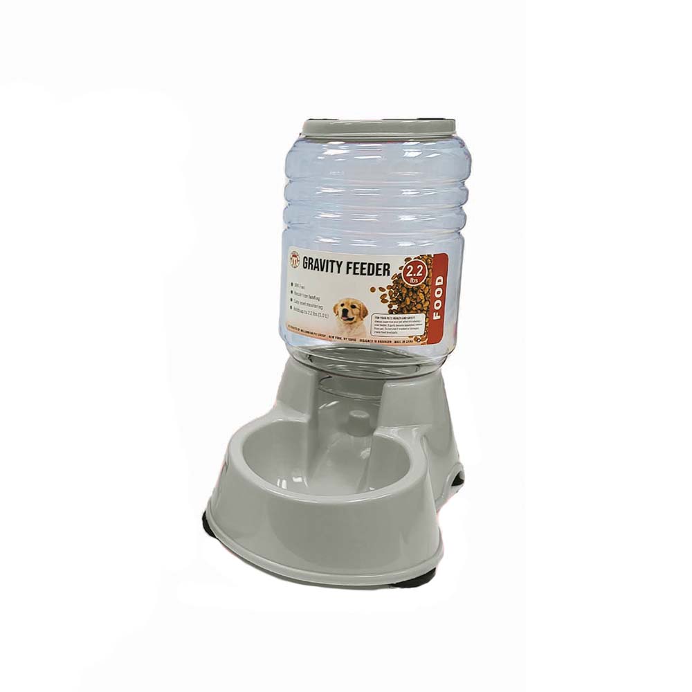 Dispensador de comida para mascota de plastico 1 l gris