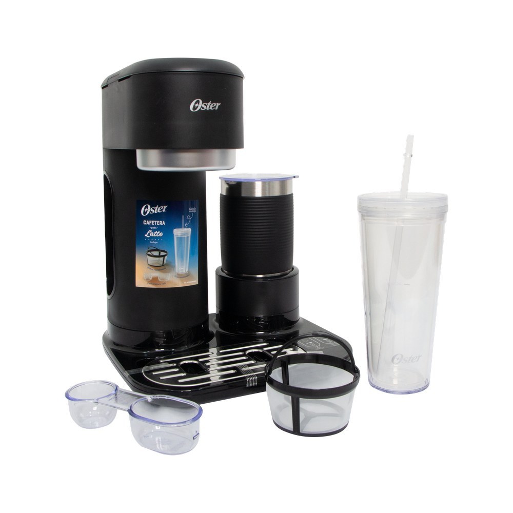 Cafetera para lattes y cappuccinos 4 en 1 2 tazas negra