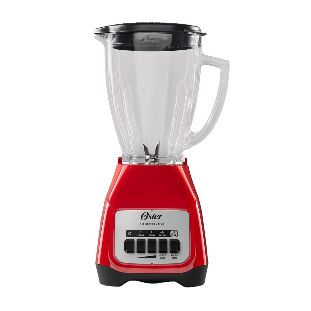 Licuadora con vaso de vidrio de 2 velocidades color rojo