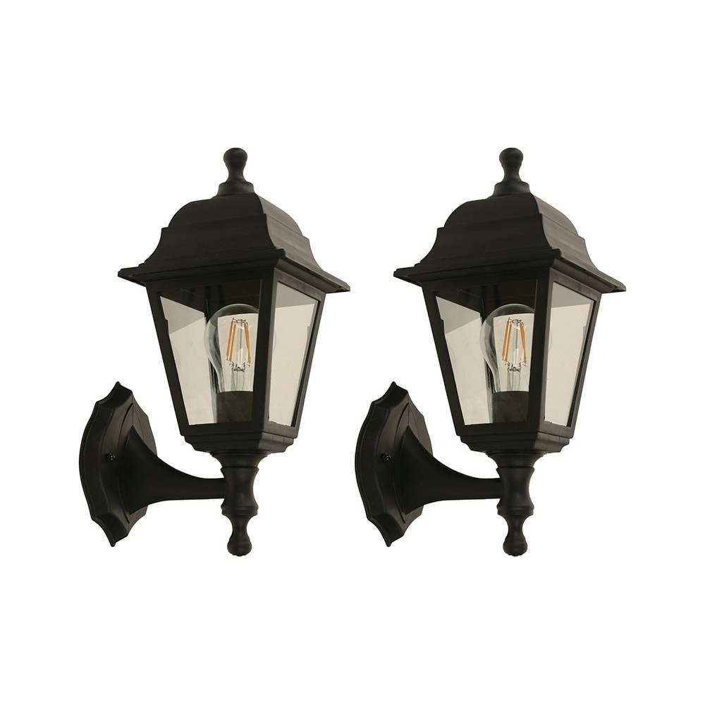 Farol de pared exterior negro e27 40w 2pack